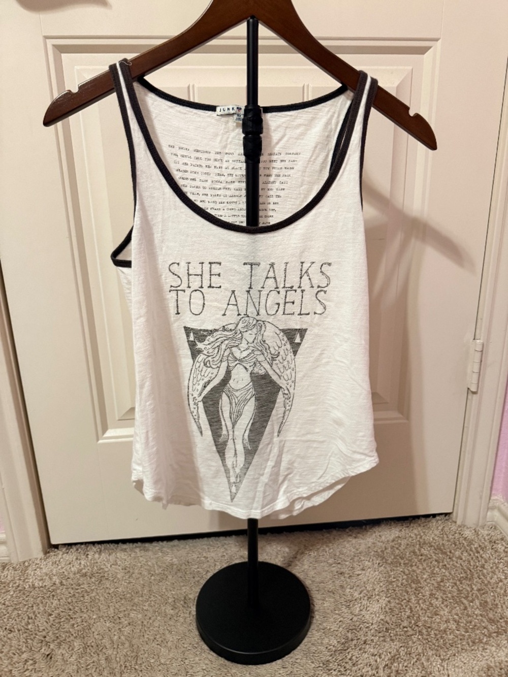 JUNK FOOD XS Black Crowes song "She Talks to Angels" Tank Top